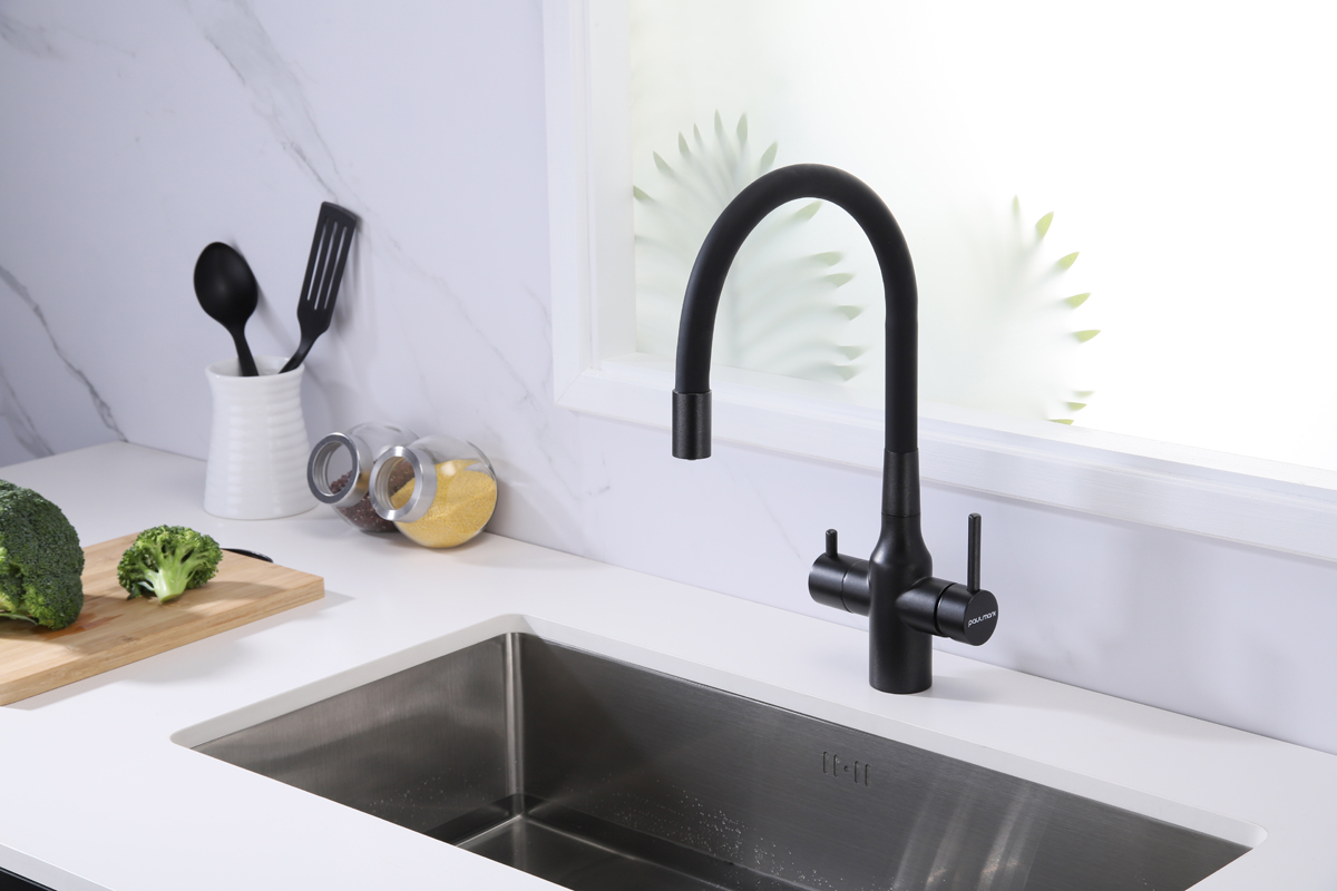 Превью картинка Смеситель для кухни Paulmark SALIX Sa213419-BLM Черный #3