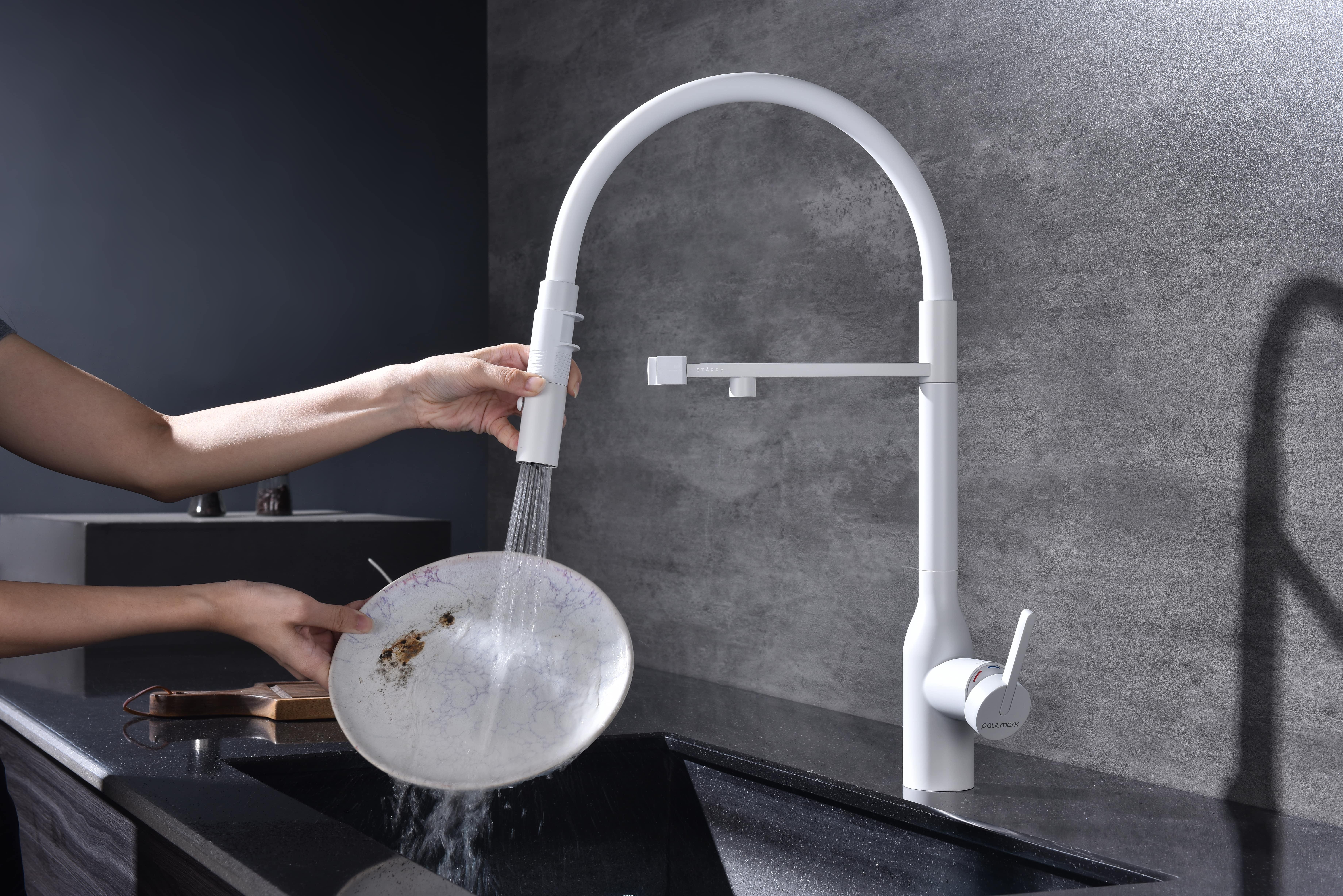 Превью картинка Смеситель для кухни Paulmark MAGNETO ONE Ma213188-WH Белый матовый WH #9