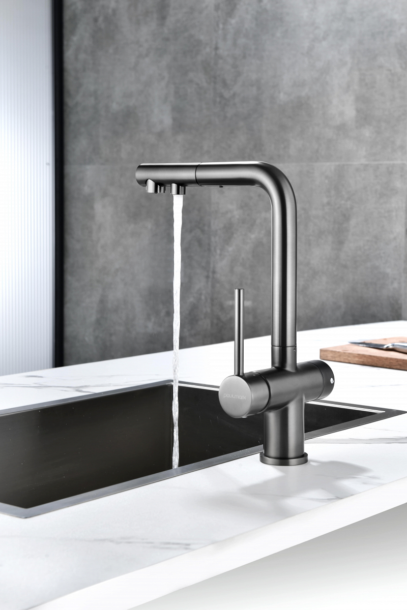 Превью картинка Смеситель для кухни Paulmark SERPENTINE Se213222-GM Вороненая сталь GM #15
