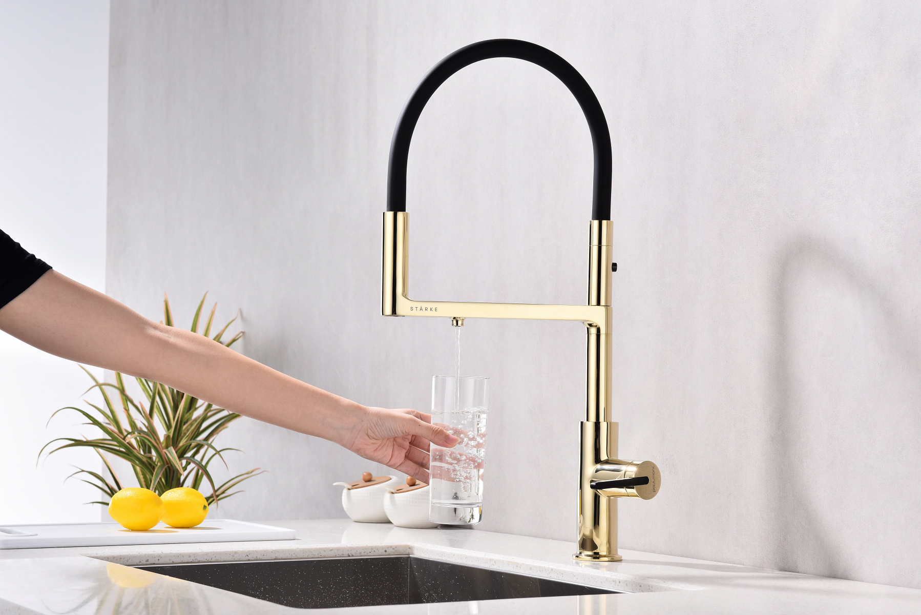 Превью картинка Смеситель для кухни Paulmark TORNADO To213402-G Золото G #5