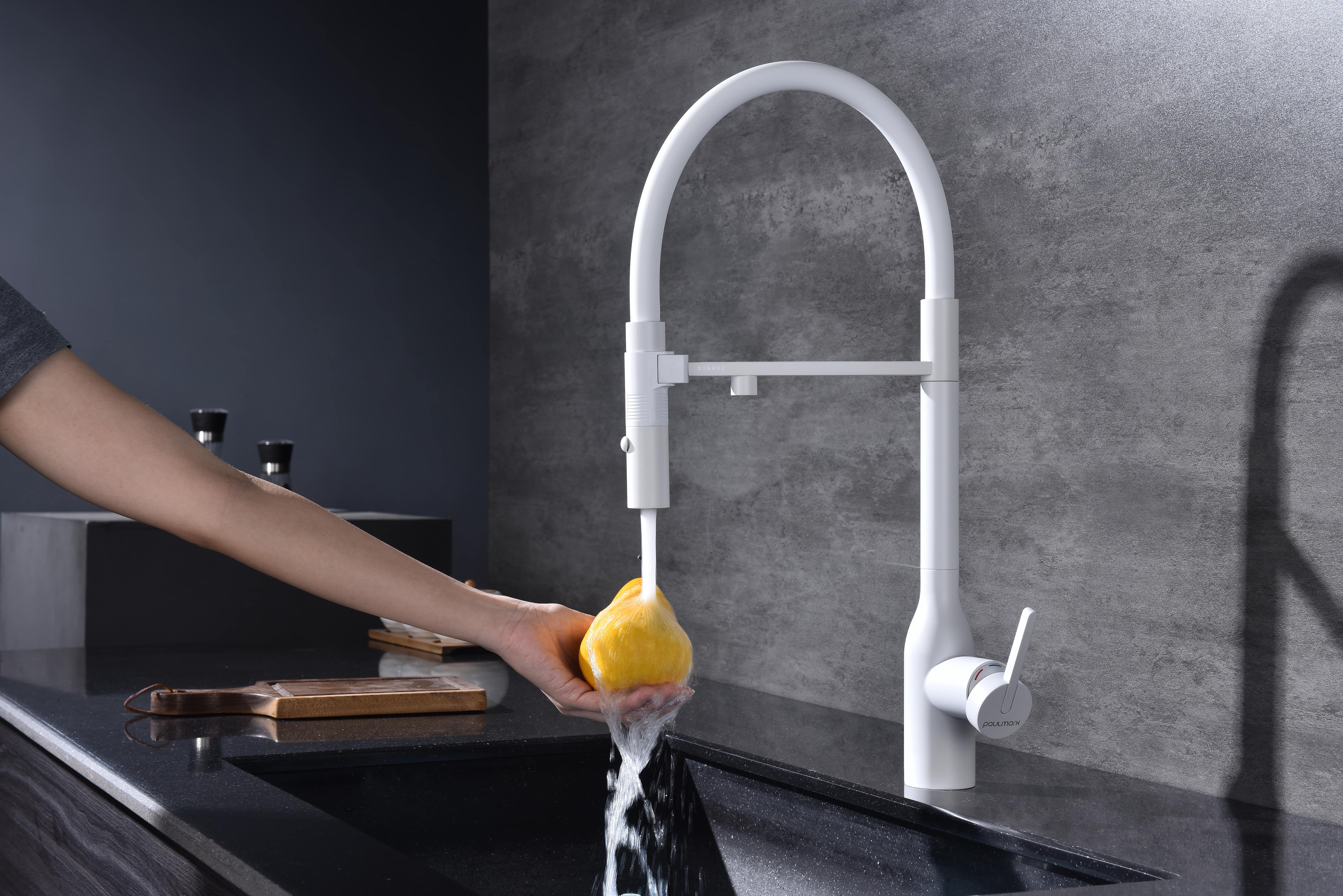 Превью картинка Смеситель для кухни Paulmark MAGNETO ONE Ma213188-WH Белый матовый WH #7