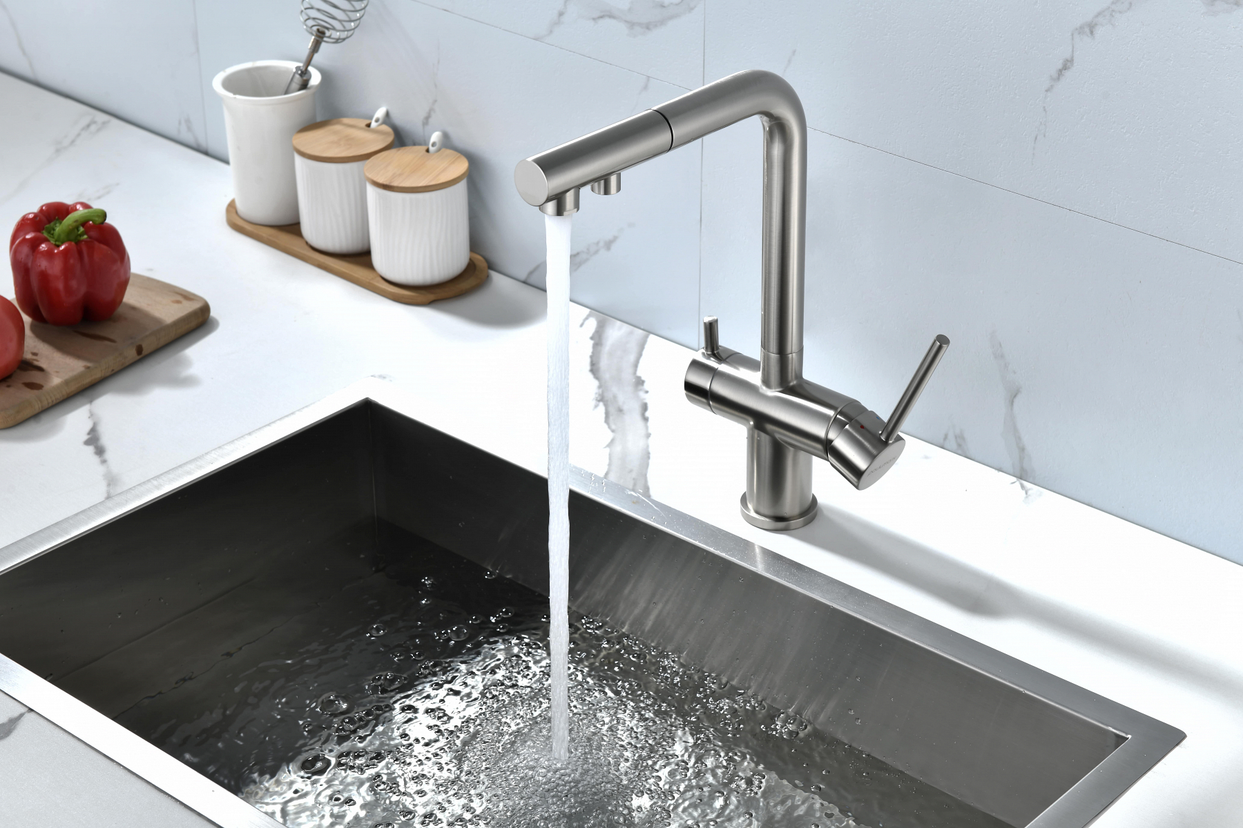 Превью картинка Смеситель для кухни Paulmark SERPENTINE Se213222-BS Брашированная сталь #8