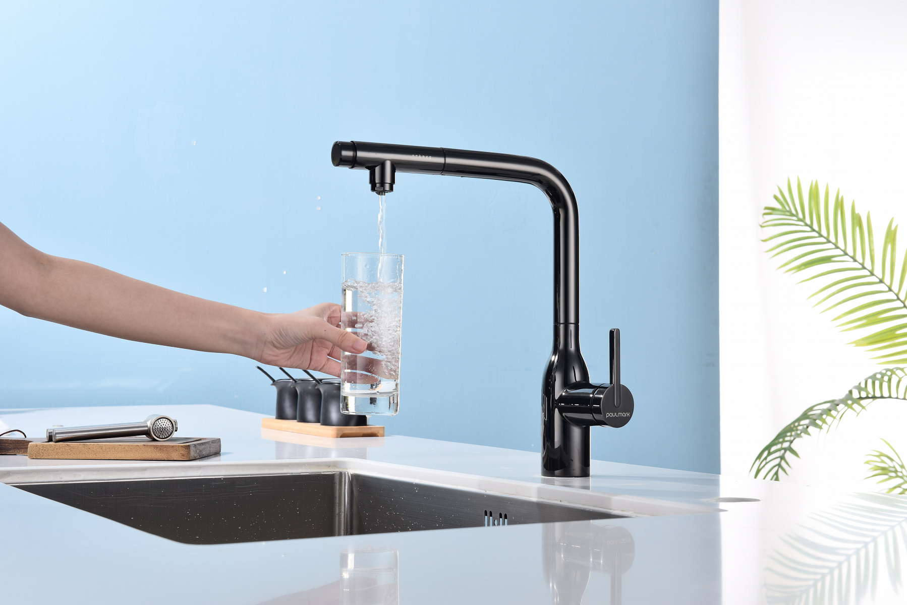 Превью картинка Смеситель для кухни Paulmark VIPER Vi213105-GB Глянцевый чёрный Gb #5