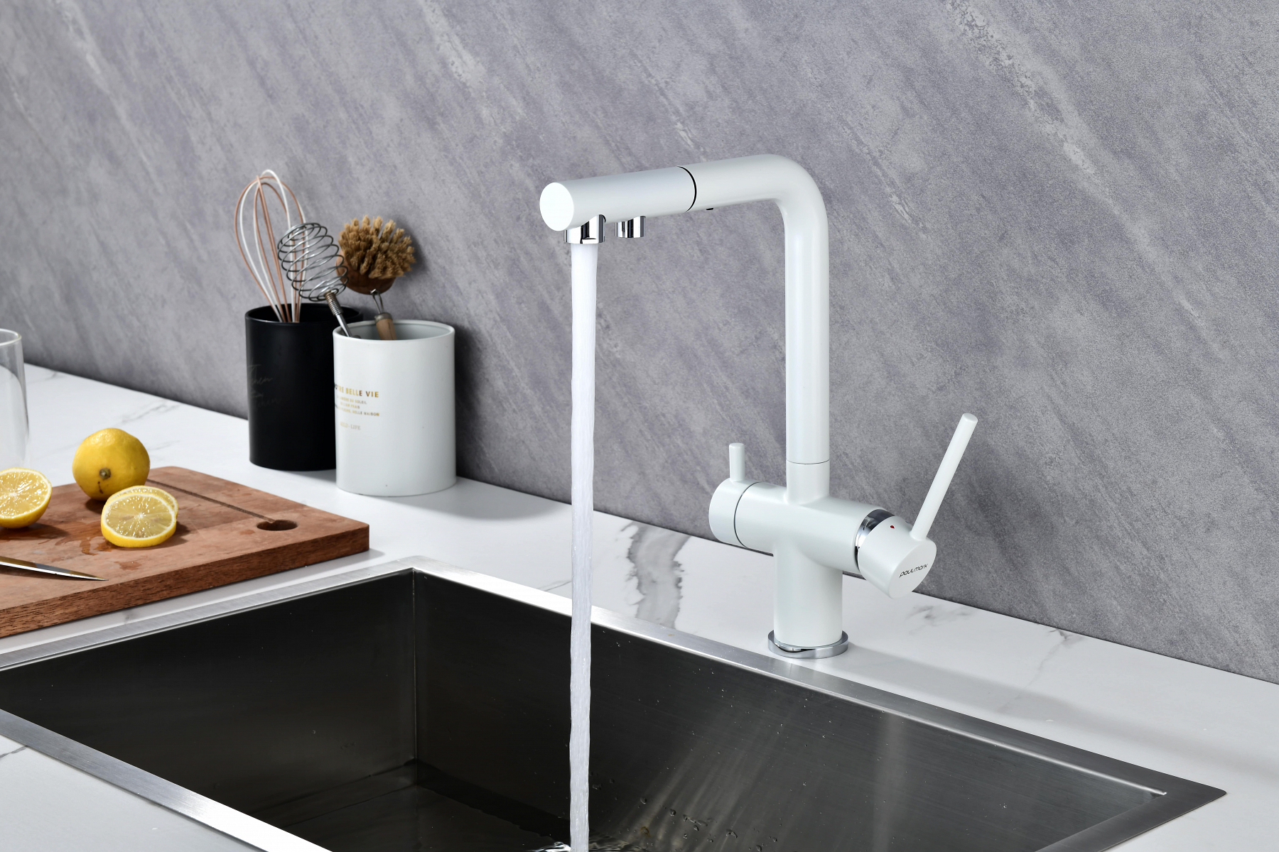 Превью картинка Смеситель для кухни Paulmark SERPENTINE Se213222-WH Белый матовый WH #17