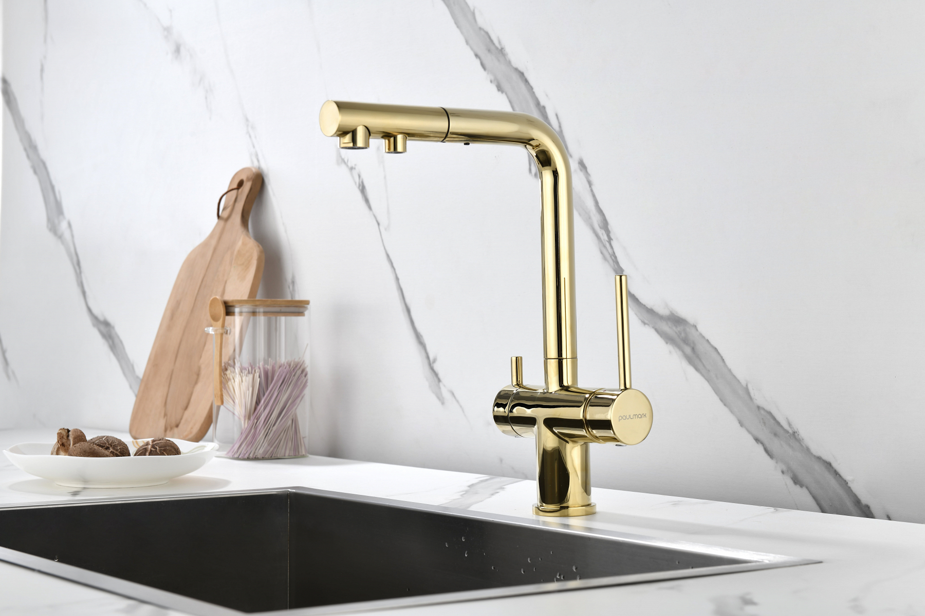 Превью картинка Смеситель для кухни Paulmark SERPENTINE Se213222-G Золото G #3