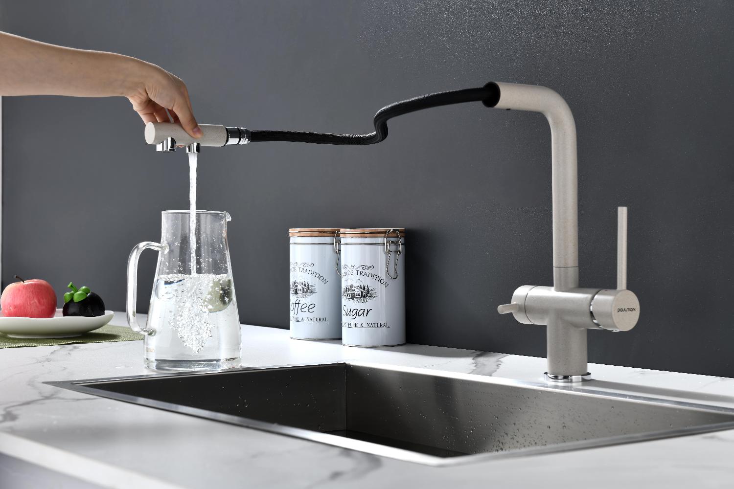 Превью картинка Смеситель для кухни Paulmark SERPENTINE Se213222-BE Бежевый #9