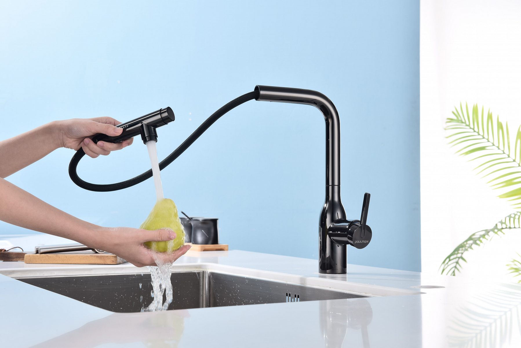 Превью картинка Смеситель для кухни Paulmark VIPER Vi213105-GB Глянцевый чёрный Gb #15