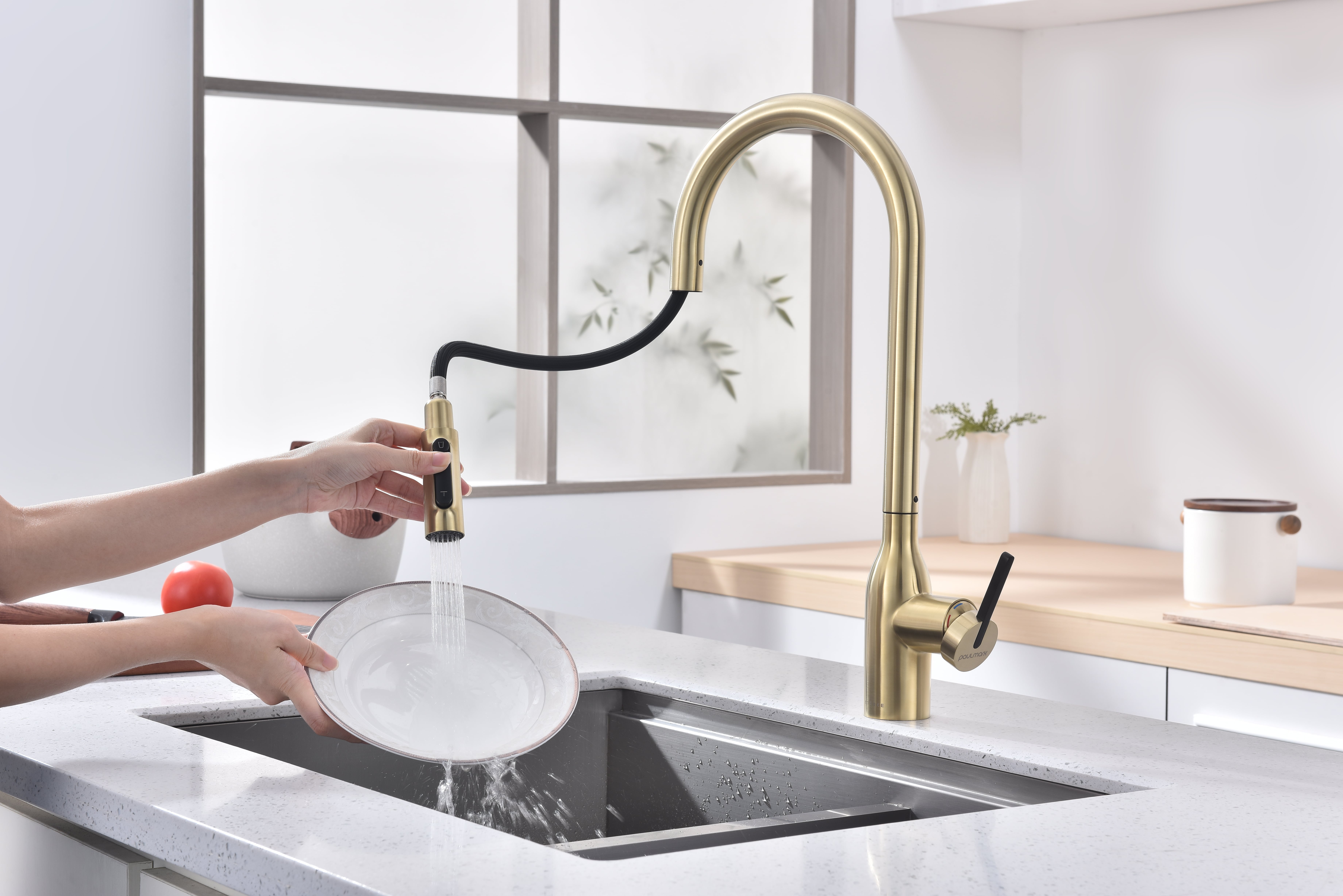 Превью картинка Смеситель для кухни Paulmark UNIVERSAL Un213880-LG Светлое золото #9