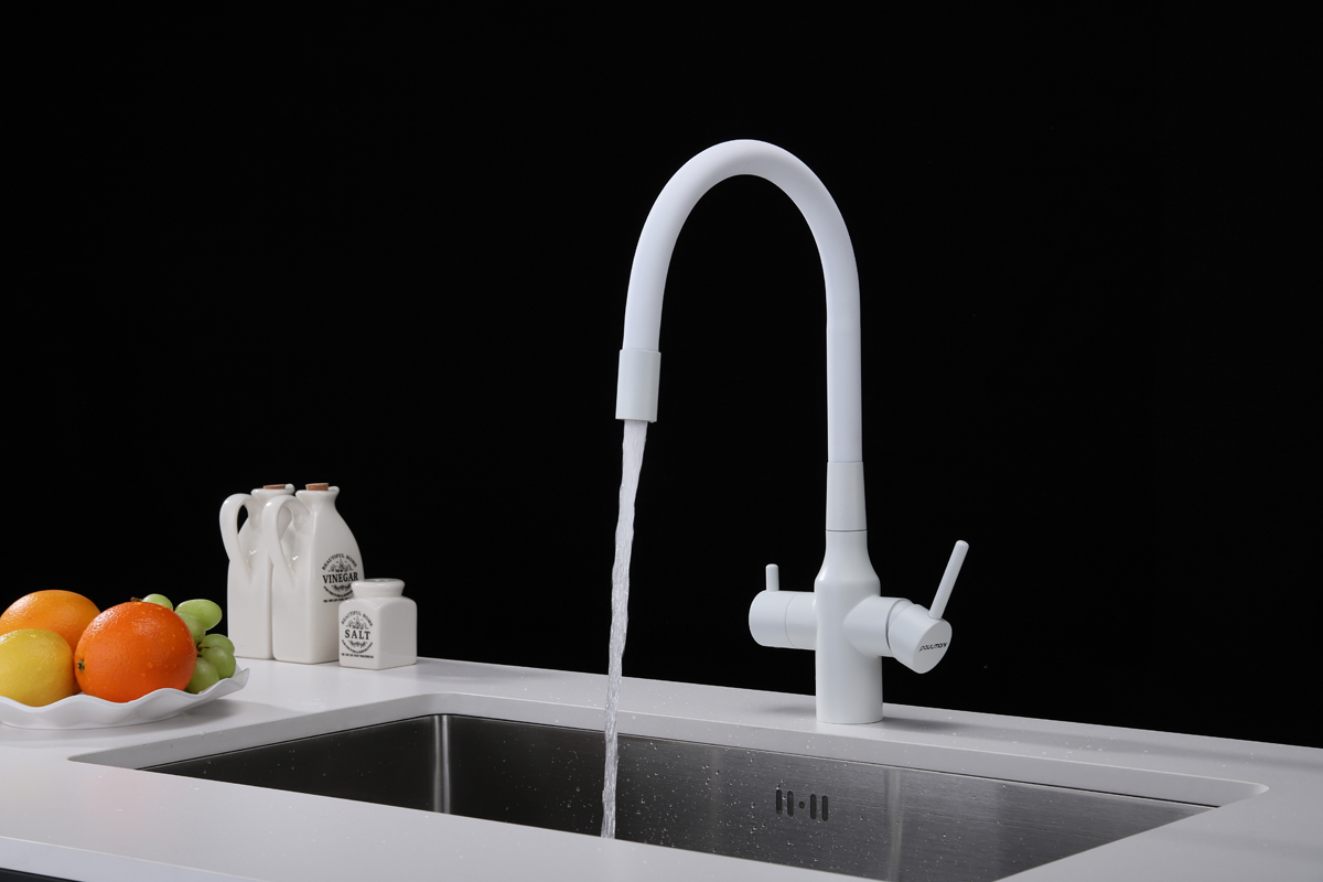 Превью картинка Смеситель для кухни Paulmark SALIX Sa213419-WH Белый матовый WH #4