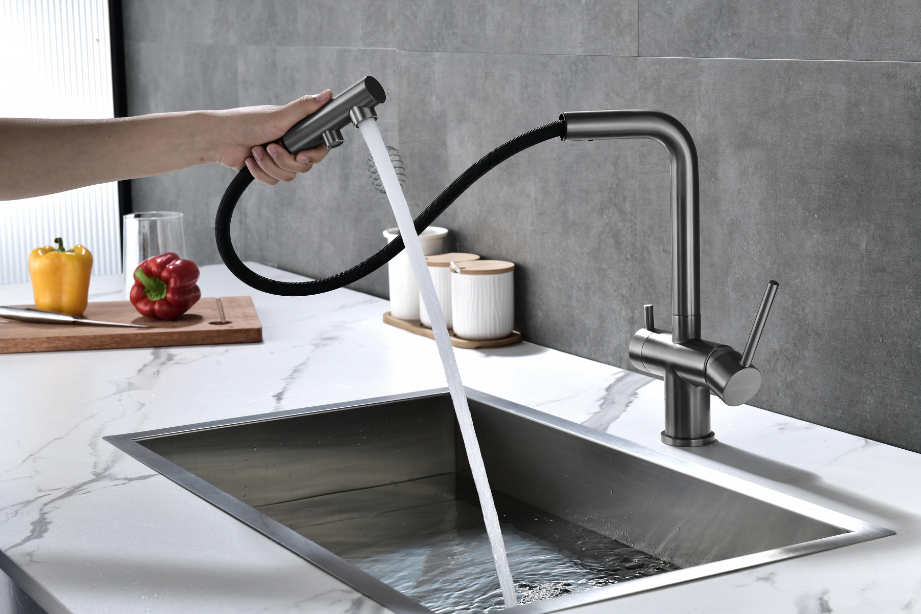 Превью картинка Смеситель для кухни Paulmark SERPENTINE Se213222-GM Вороненая сталь GM #13