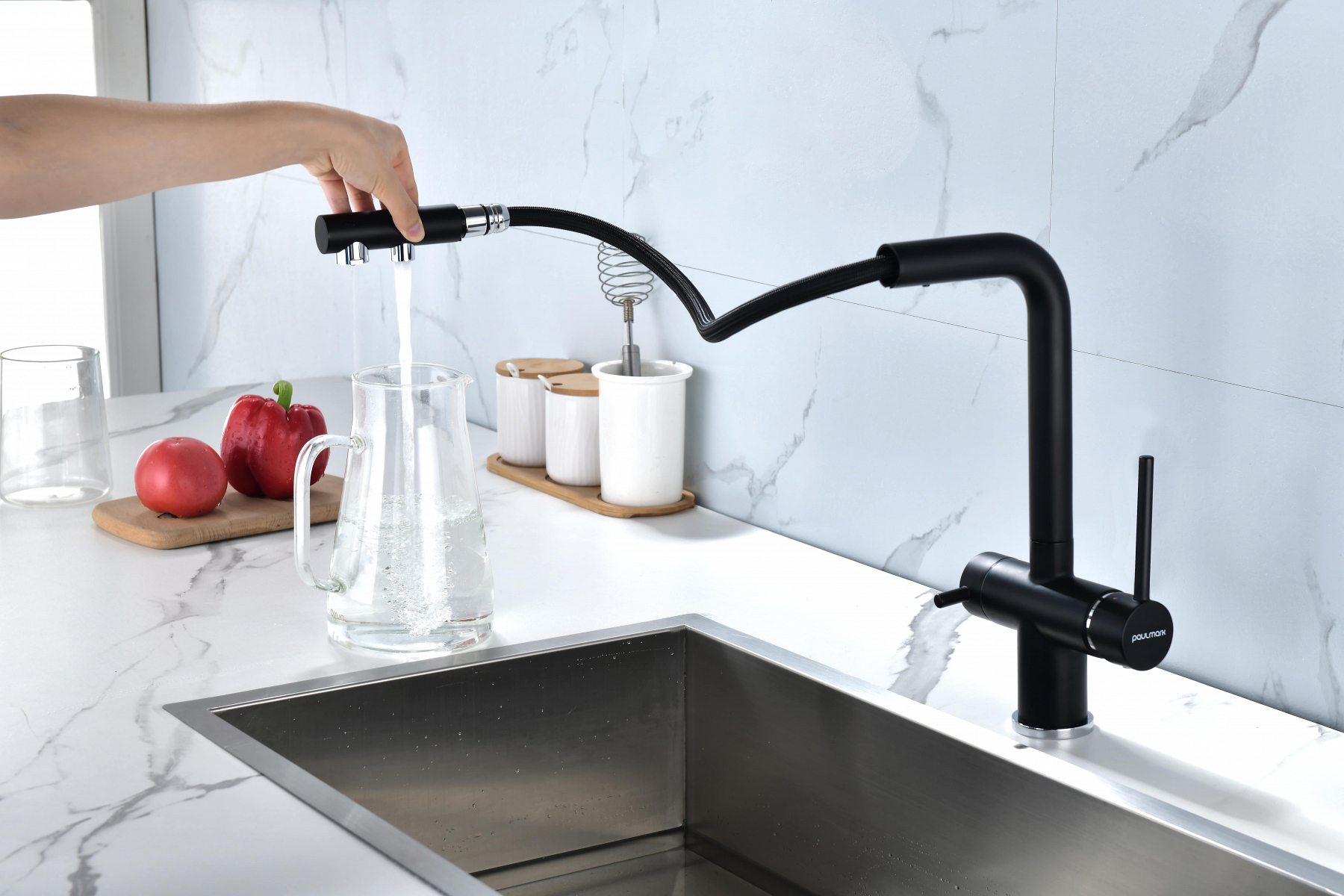 Превью картинка Смеситель для кухни Paulmark SERPENTINE Se213222-AN Антрацит #7