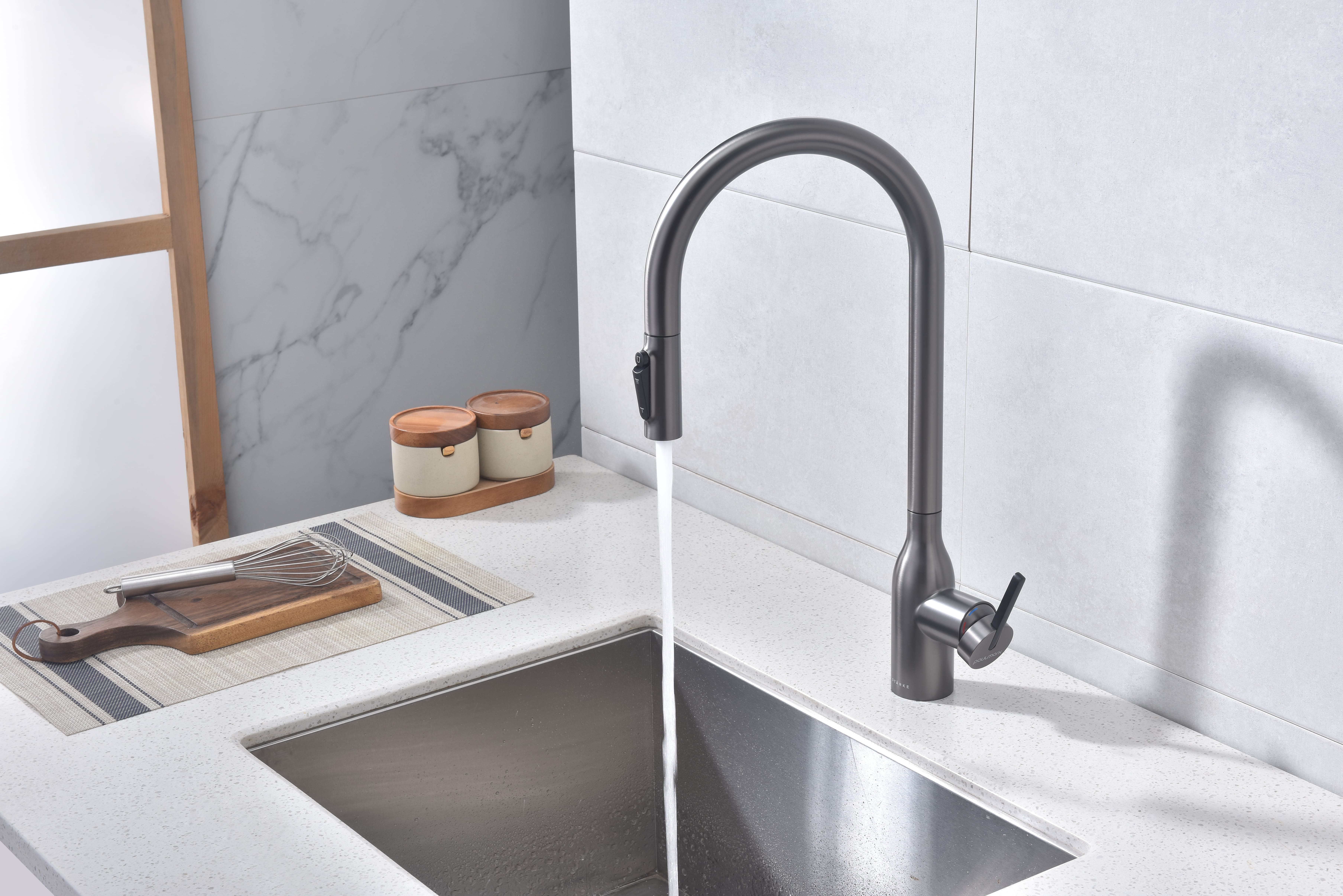 Превью картинка Смеситель для кухни Paulmark UNIVERSAL Un213880-GM Вороненая сталь GM #4