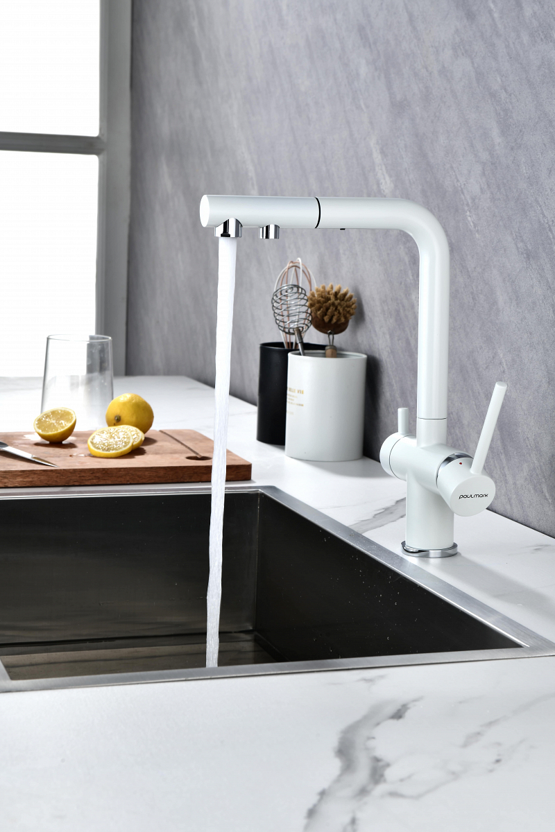 Превью картинка Смеситель для кухни Paulmark SERPENTINE Se213222-WH Белый матовый WH #19