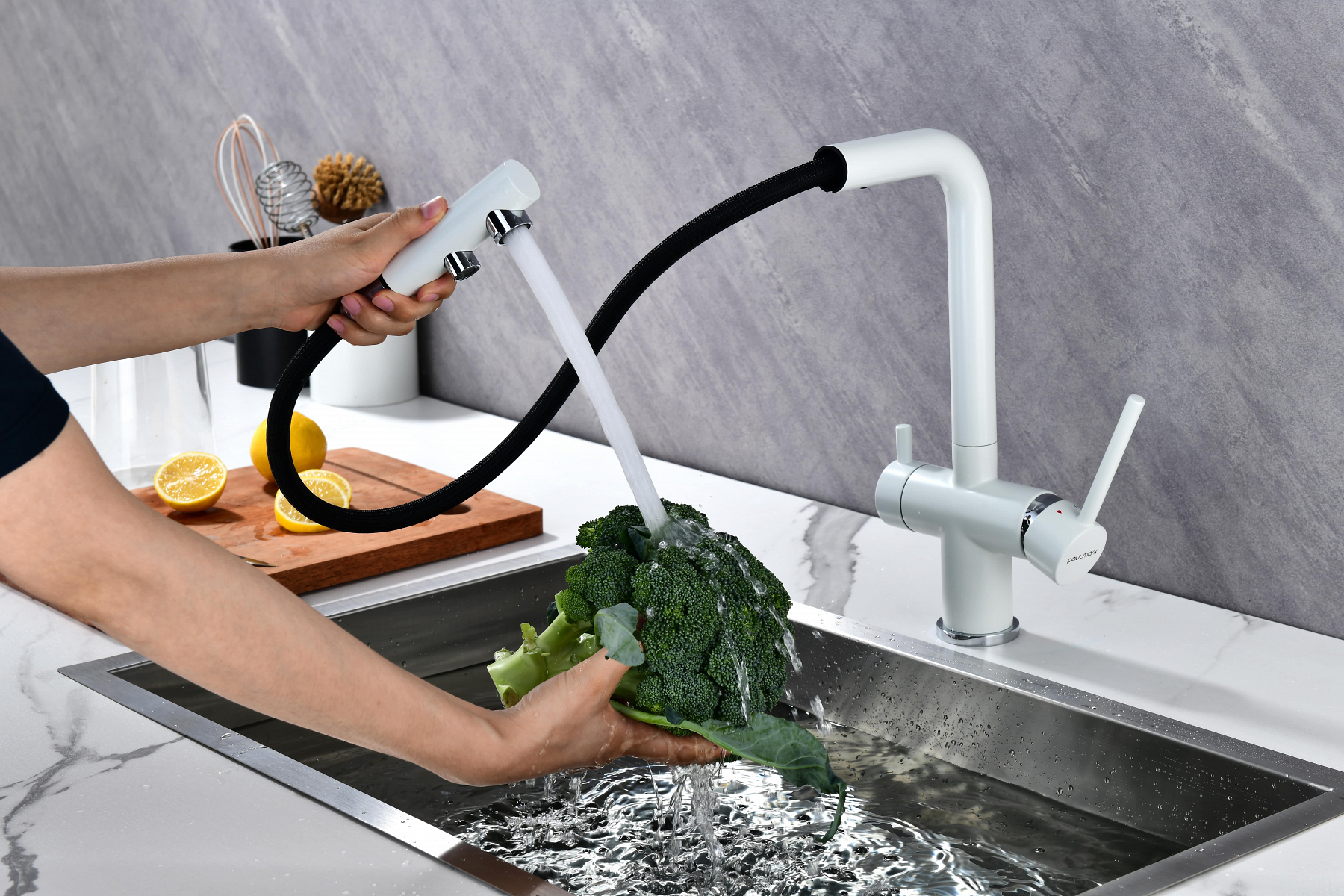 Превью картинка Смеситель для кухни Paulmark SERPENTINE Se213222-WH Белый матовый WH #11