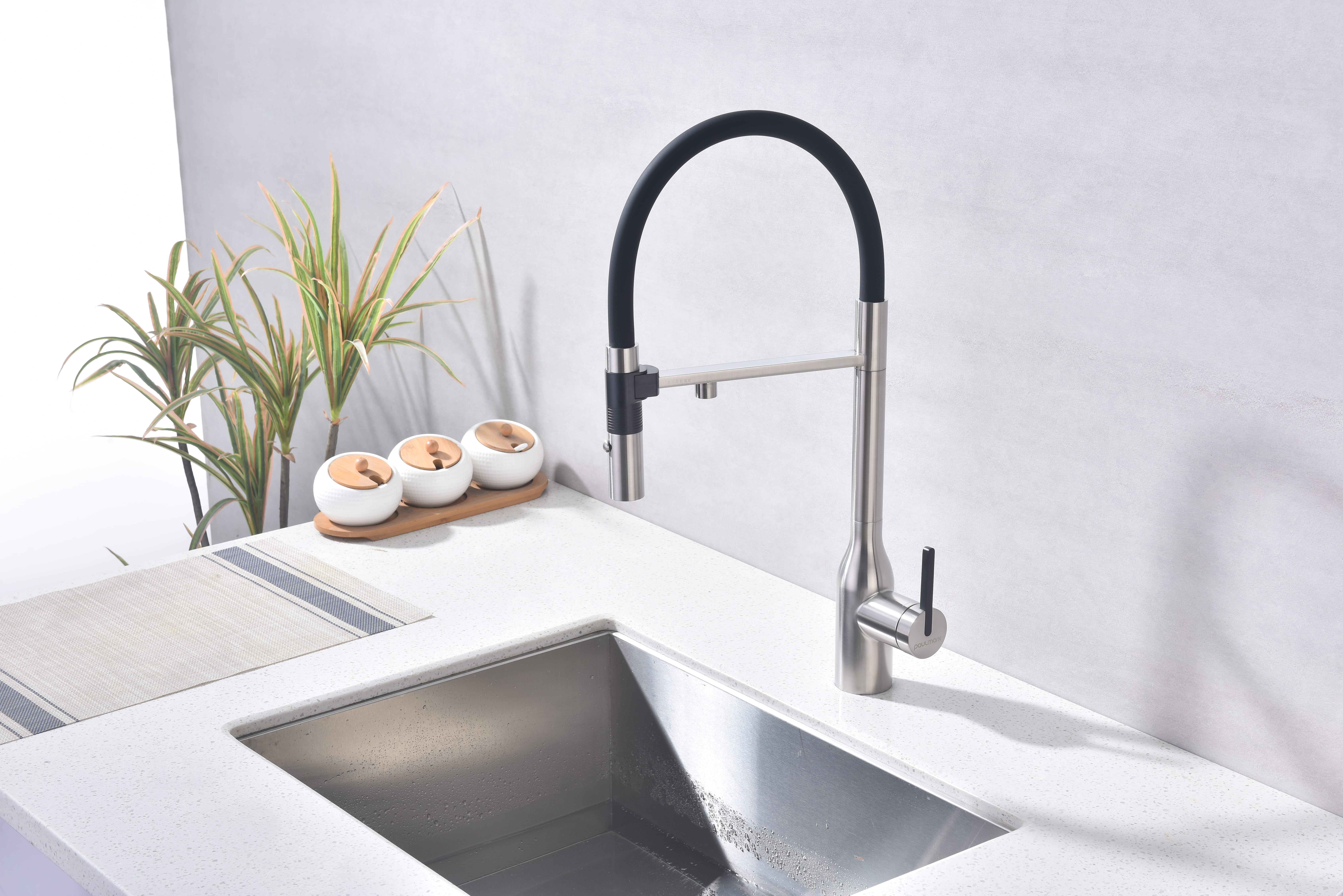 Превью картинка Смеситель для кухни Paulmark MAGNETO ONE Ma213188-BS Брашированная сталь #3