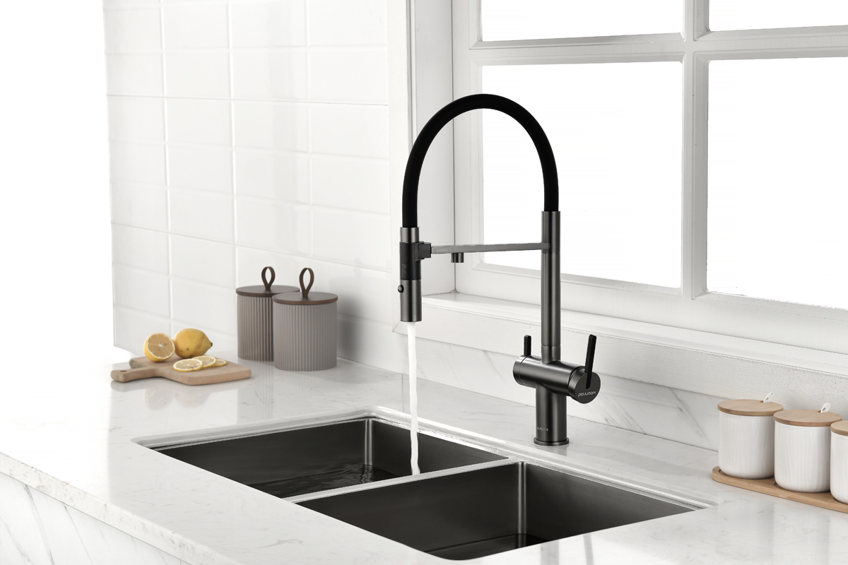 Превью картинка Смеситель для кухни Paulmark GRAVITY Gr213888-GM Вороненая сталь GM #4