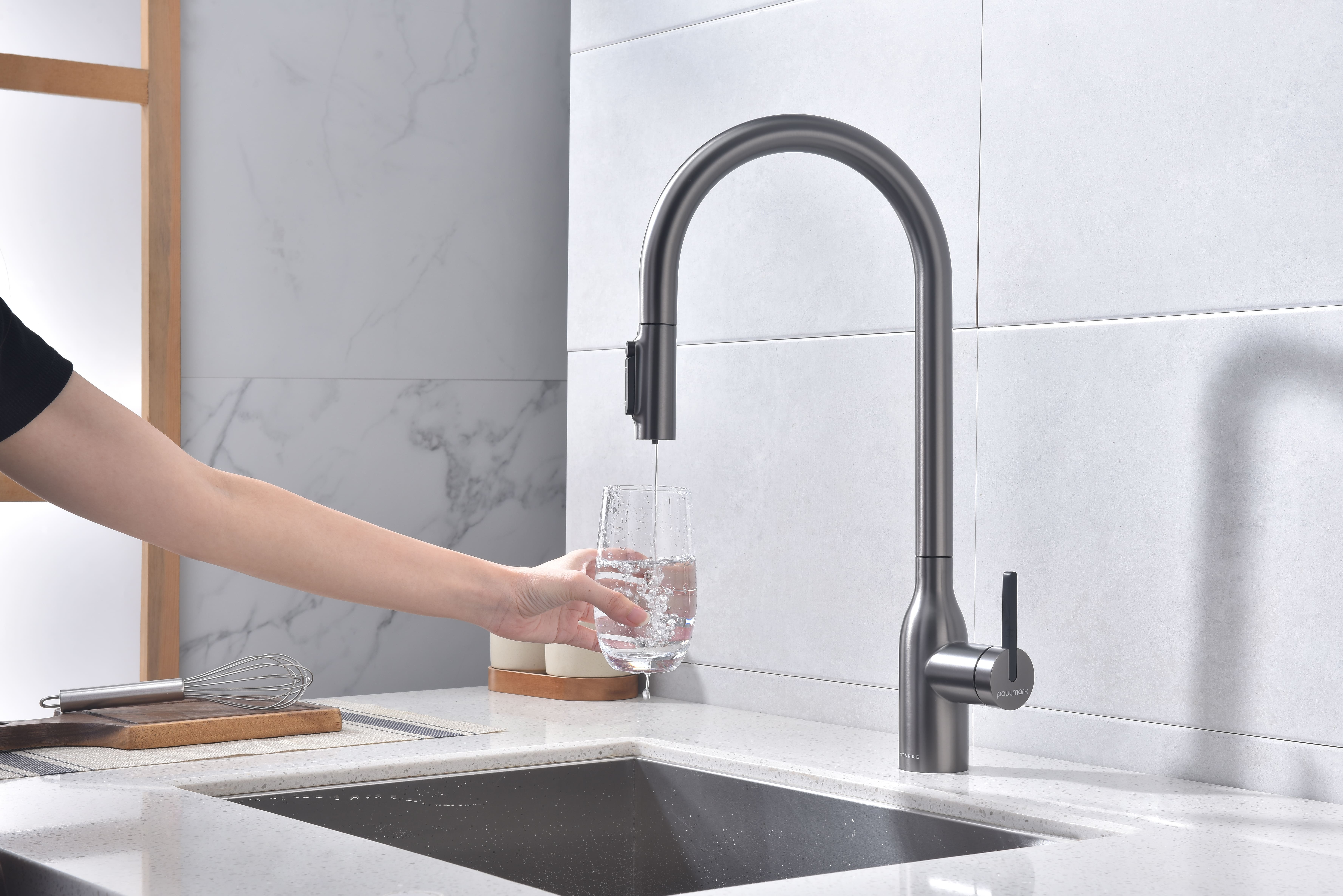 Превью картинка Смеситель для кухни Paulmark UNIVERSAL Un213880-GM Вороненая сталь GM #7