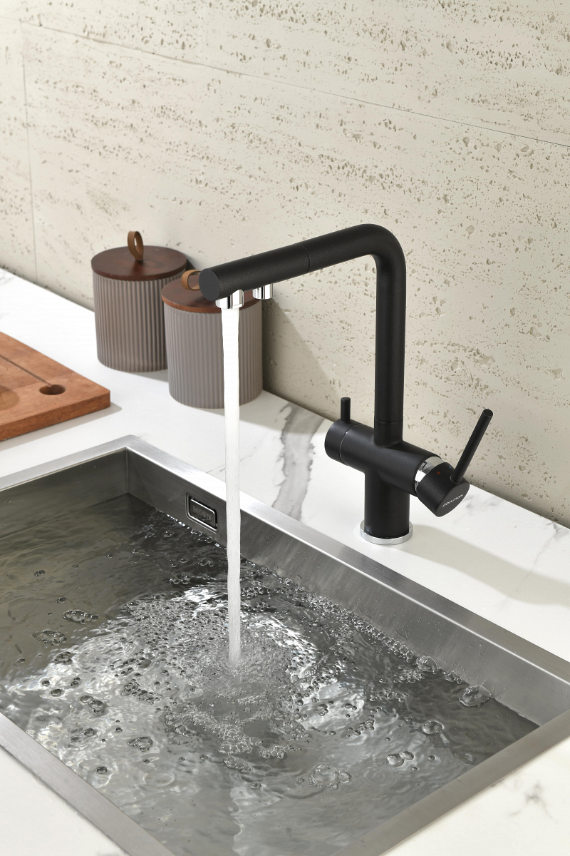 Превью картинка Смеситель для кухни Paulmark SERPENTINE Se213222-BLM Черный #5