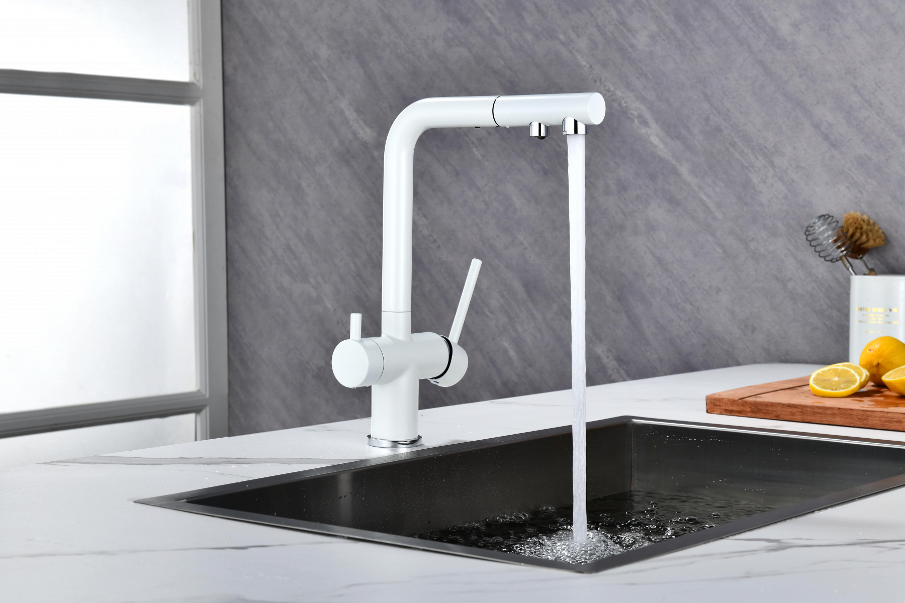 Превью картинка Смеситель для кухни Paulmark SERPENTINE Se213222-WH Белый матовый WH #5