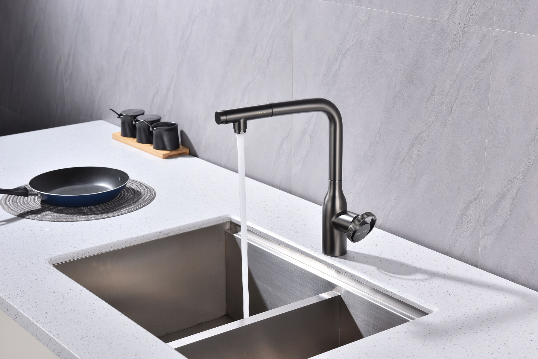 Превью картинка Смеситель для кухни Paulmark URBAN Ur213104-GM Вороненая сталь GM #13