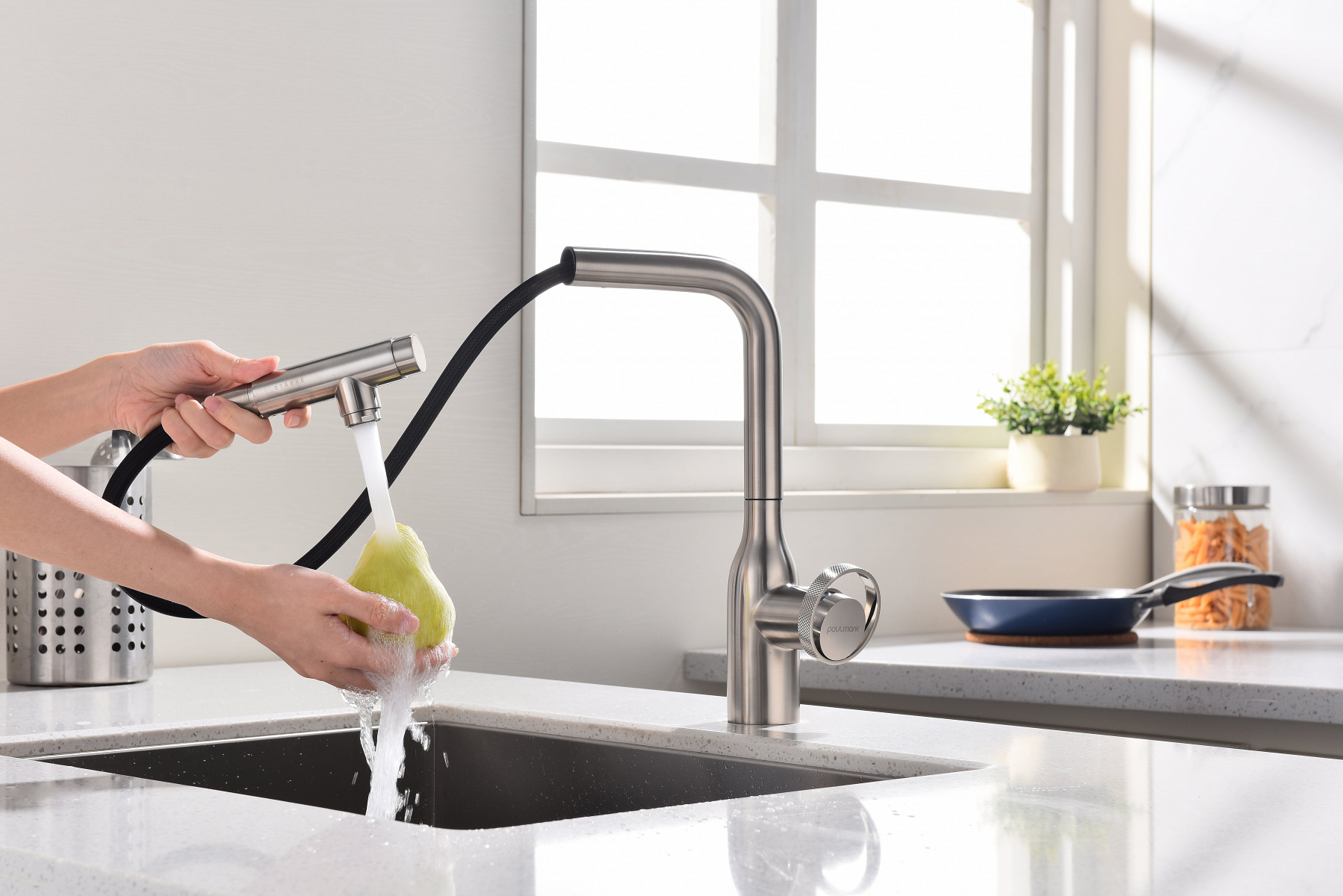 Превью картинка Смеситель для кухни Paulmark URBAN Ur213104-BS Брашированная сталь #12