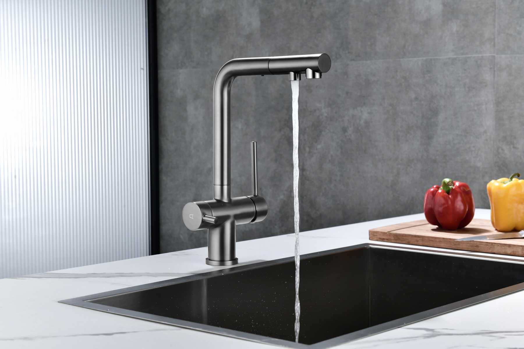 Превью картинка Смеситель для кухни Paulmark SERPENTINE Se213222-GM Вороненая сталь GM #16