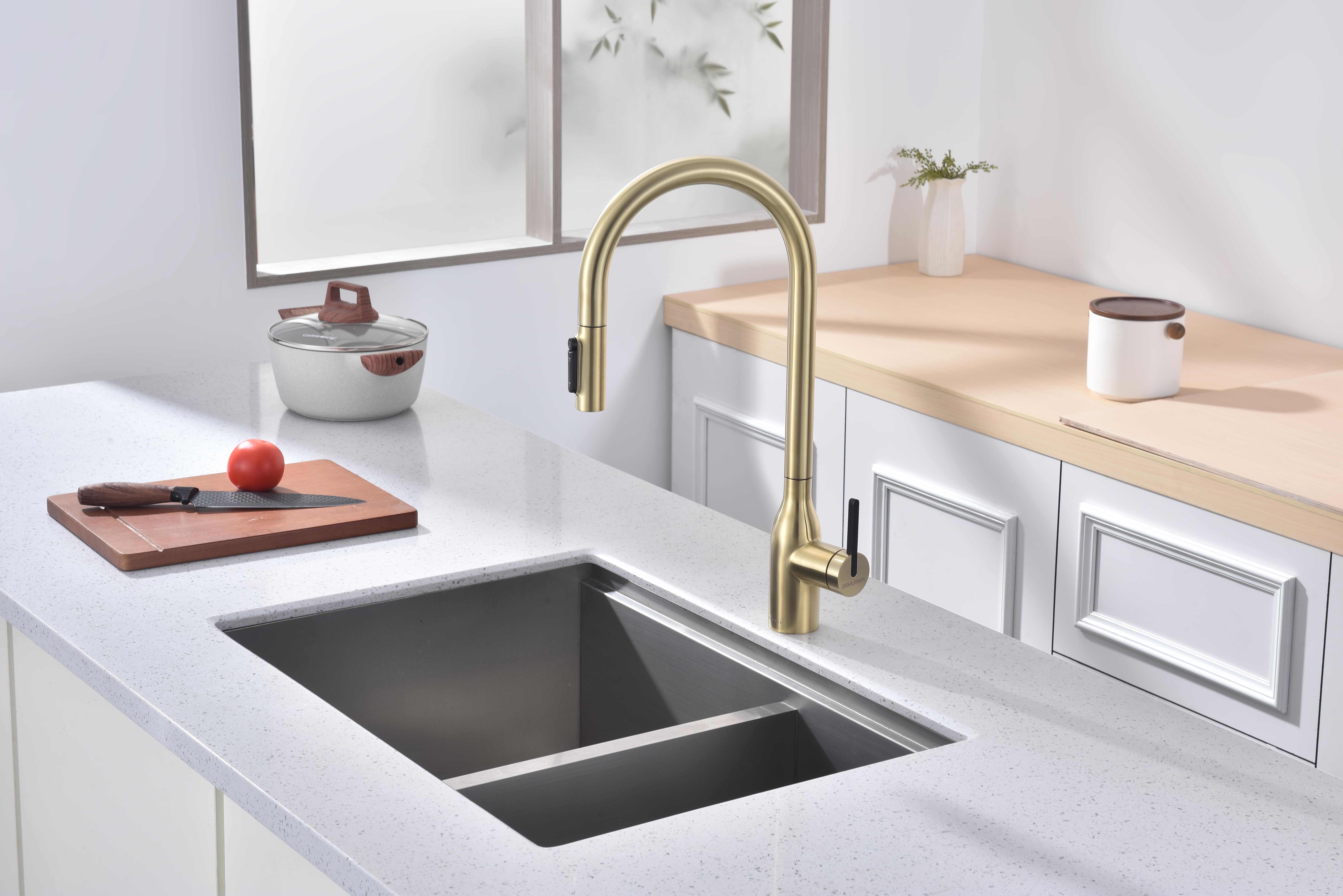 Превью картинка Смеситель для кухни Paulmark UNIVERSAL Un213880-LG Светлое золото #3