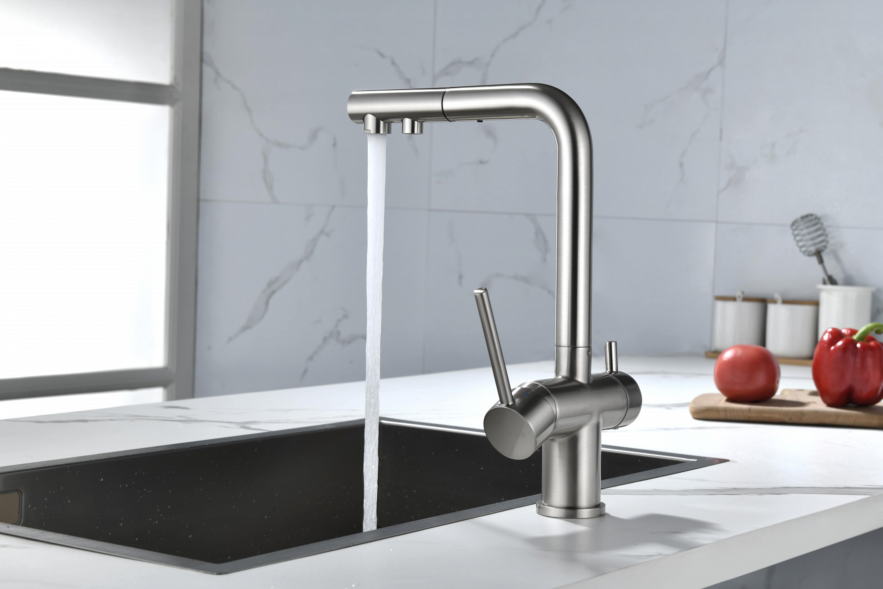 Превью картинка Смеситель для кухни Paulmark SERPENTINE Se213222-BS Брашированная сталь #16