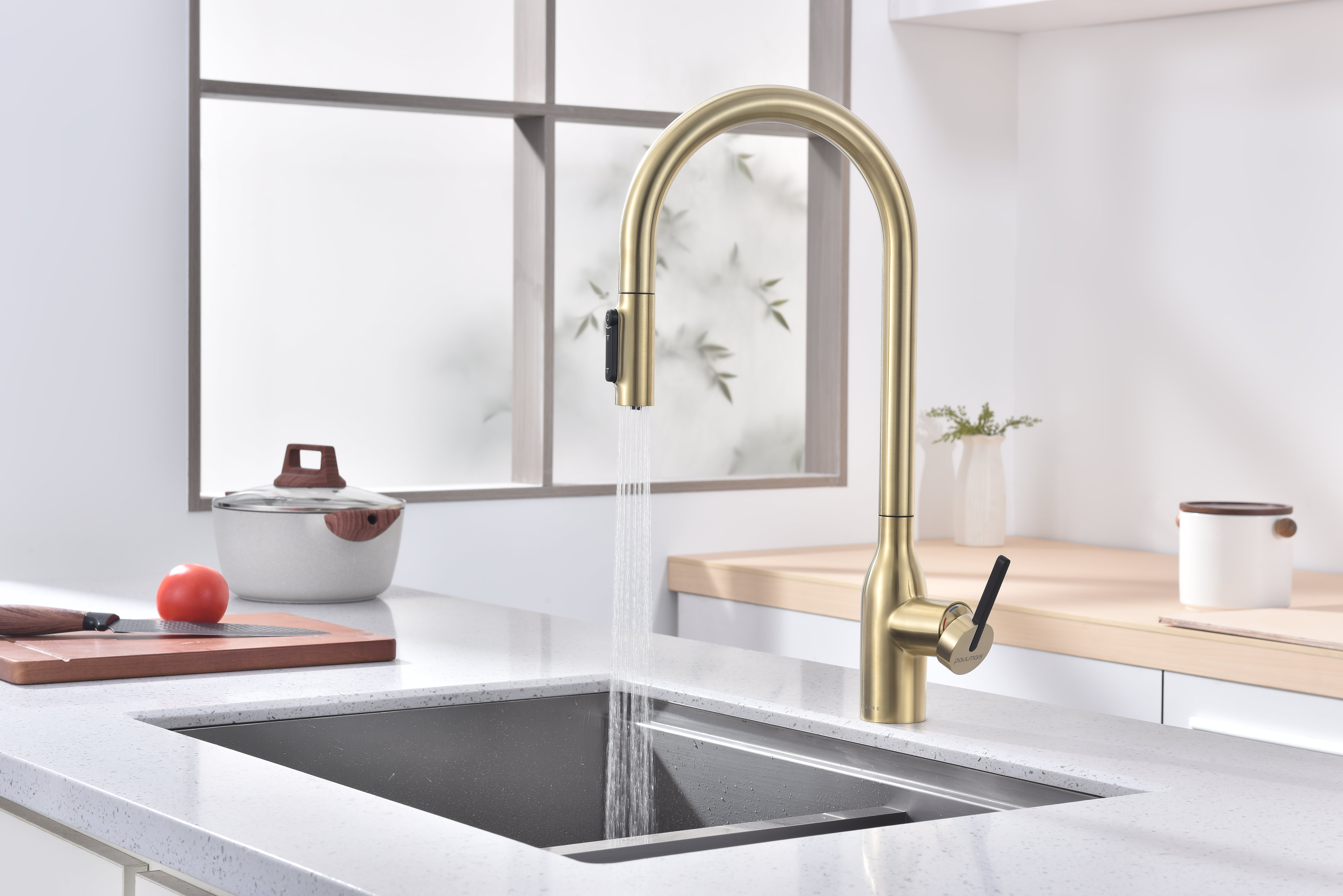 Превью картинка Смеситель для кухни Paulmark UNIVERSAL Un213880-LG Светлое золото #5