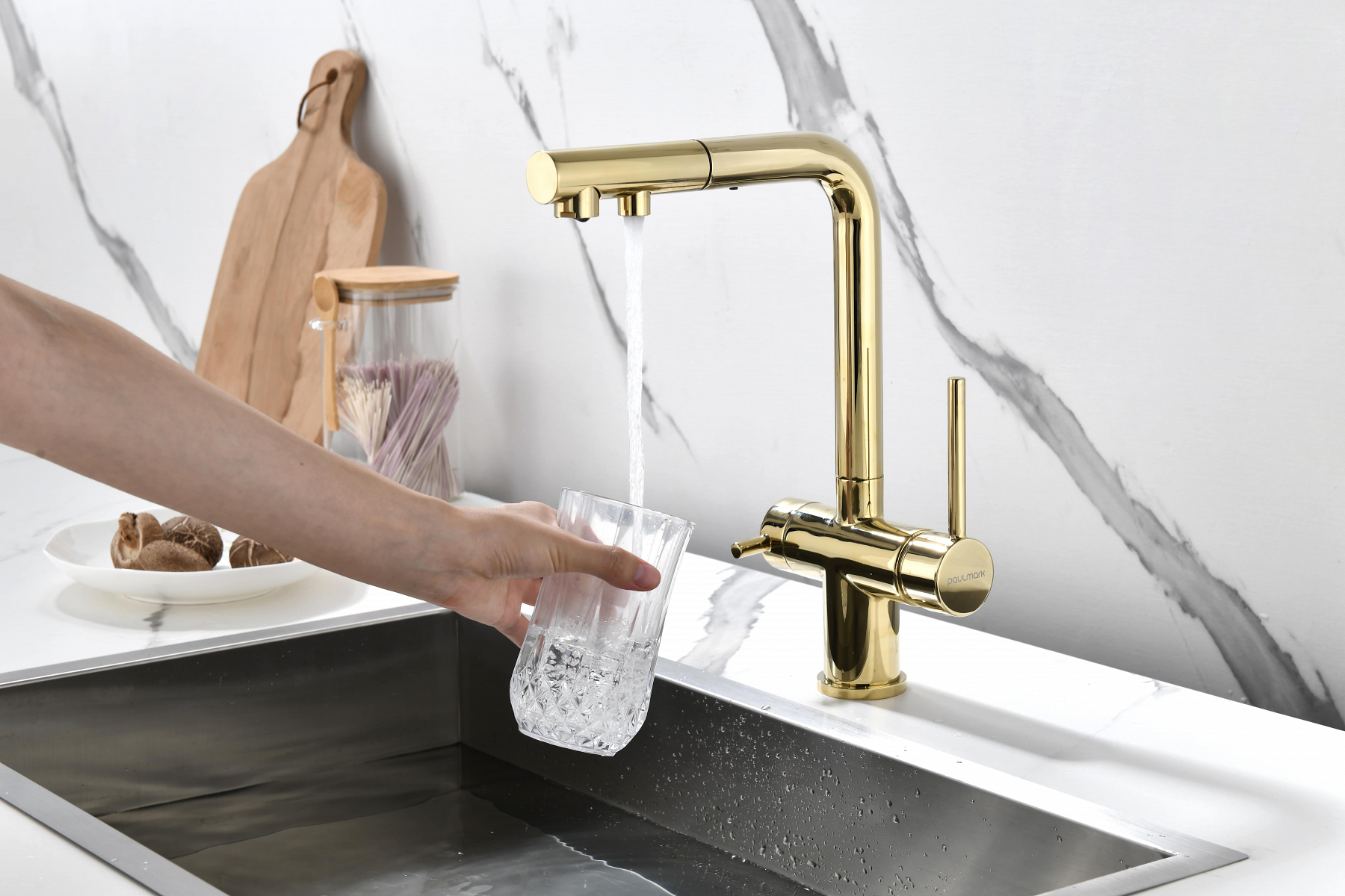 Превью картинка Смеситель для кухни Paulmark SERPENTINE Se213222-G Золото G #9