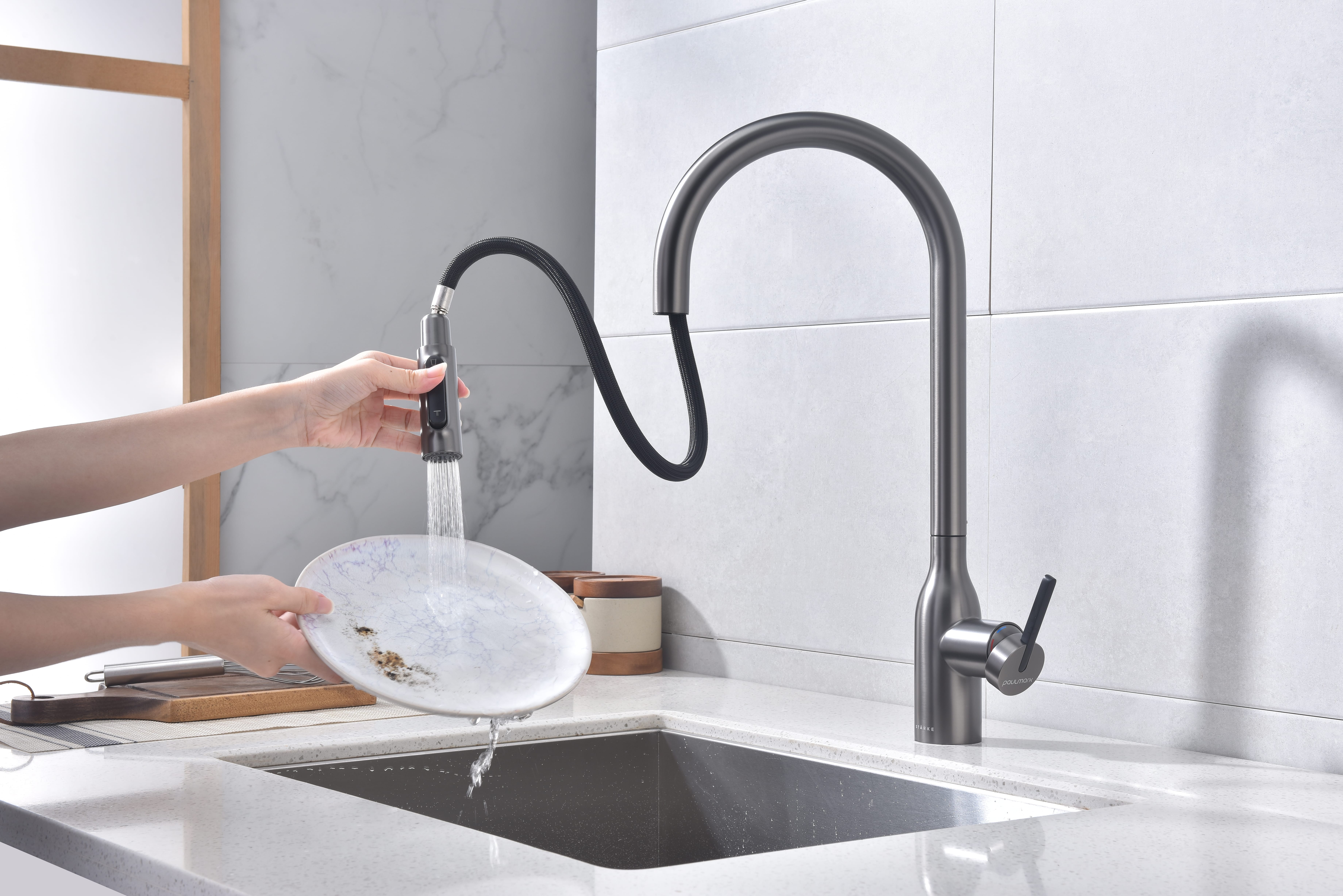 Превью картинка Смеситель для кухни Paulmark UNIVERSAL Un213880-GM Вороненая сталь GM #10