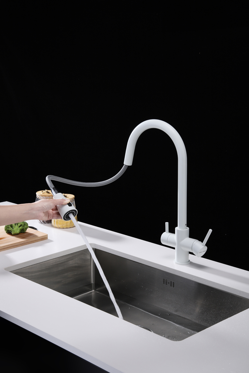 Превью картинка Смеситель для кухни Paulmark LANGE La214212-WH Белый матовый WH #7