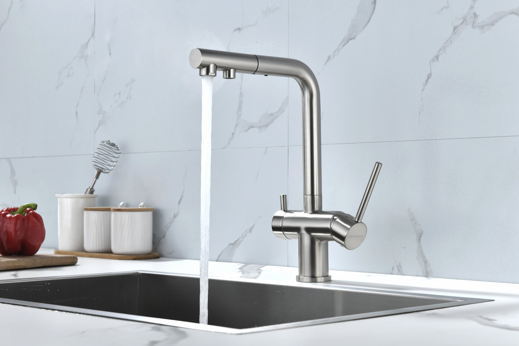 Превью картинка Смеситель для кухни Paulmark SERPENTINE Se213222-BS Брашированная сталь #13