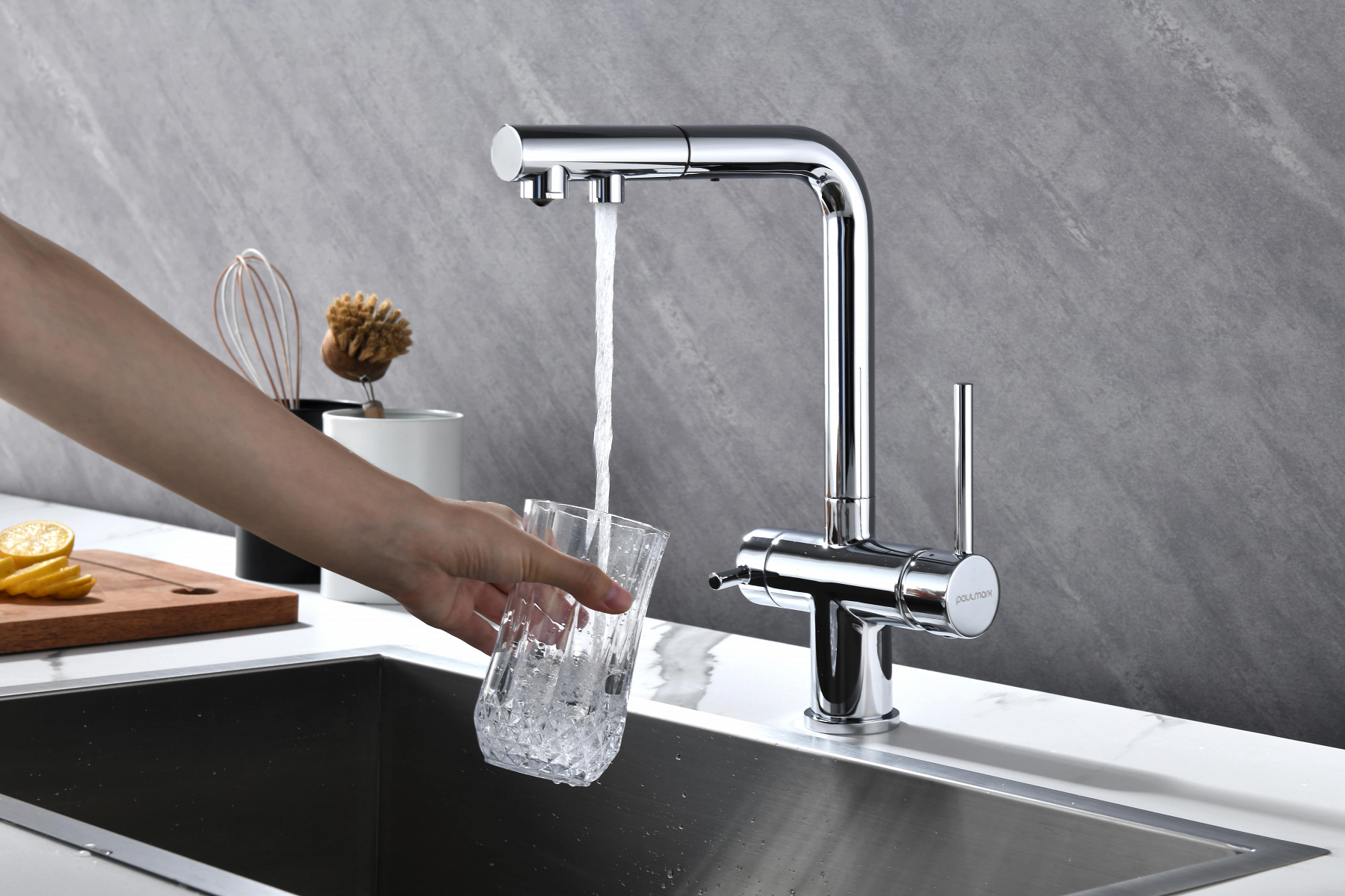 Превью картинка Смеситель для кухни Paulmark SERPENTINE Se213222-CR Хром CR #9