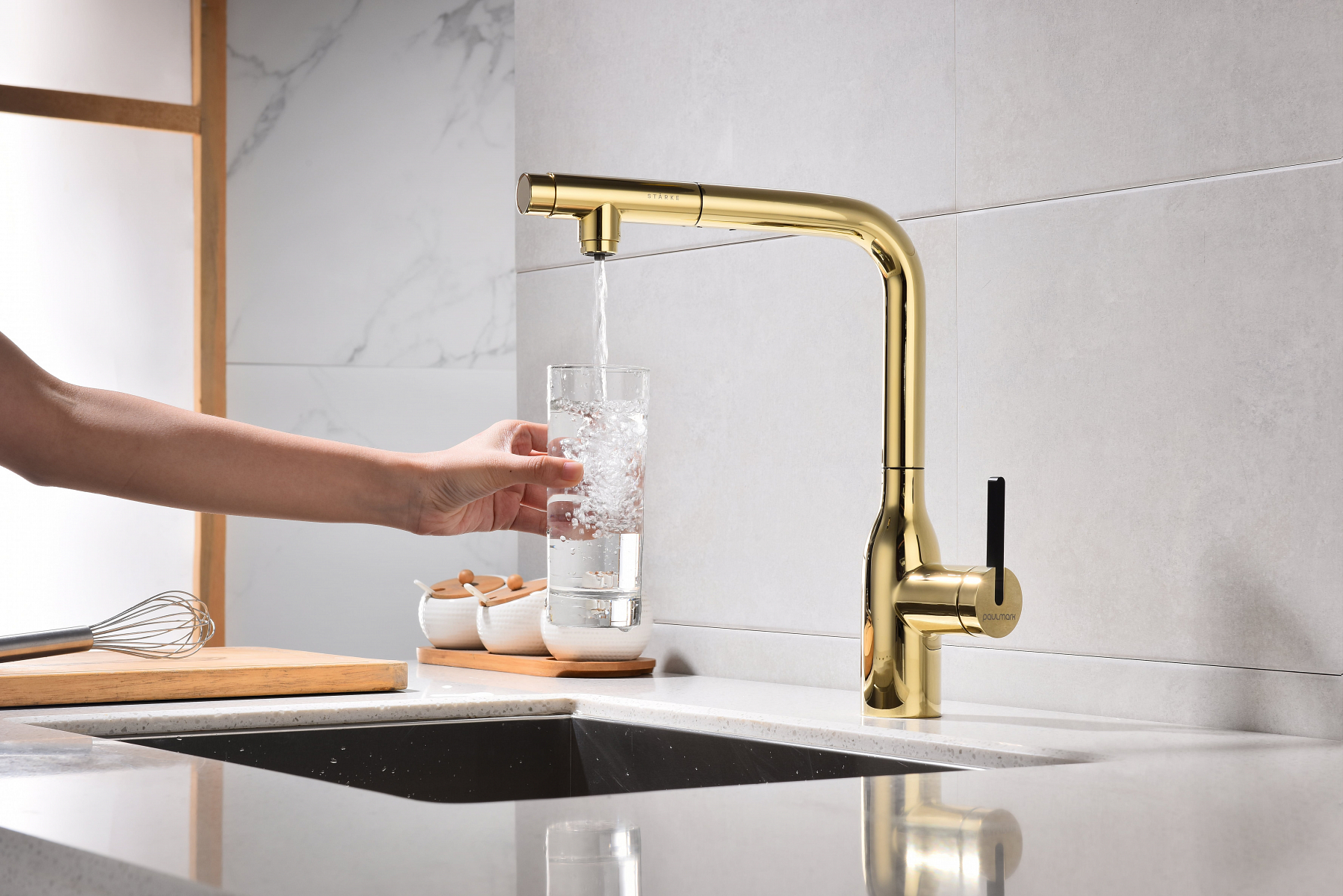 Превью картинка Смеситель для кухни Paulmark VIPER Vi213105-G Золото G #9