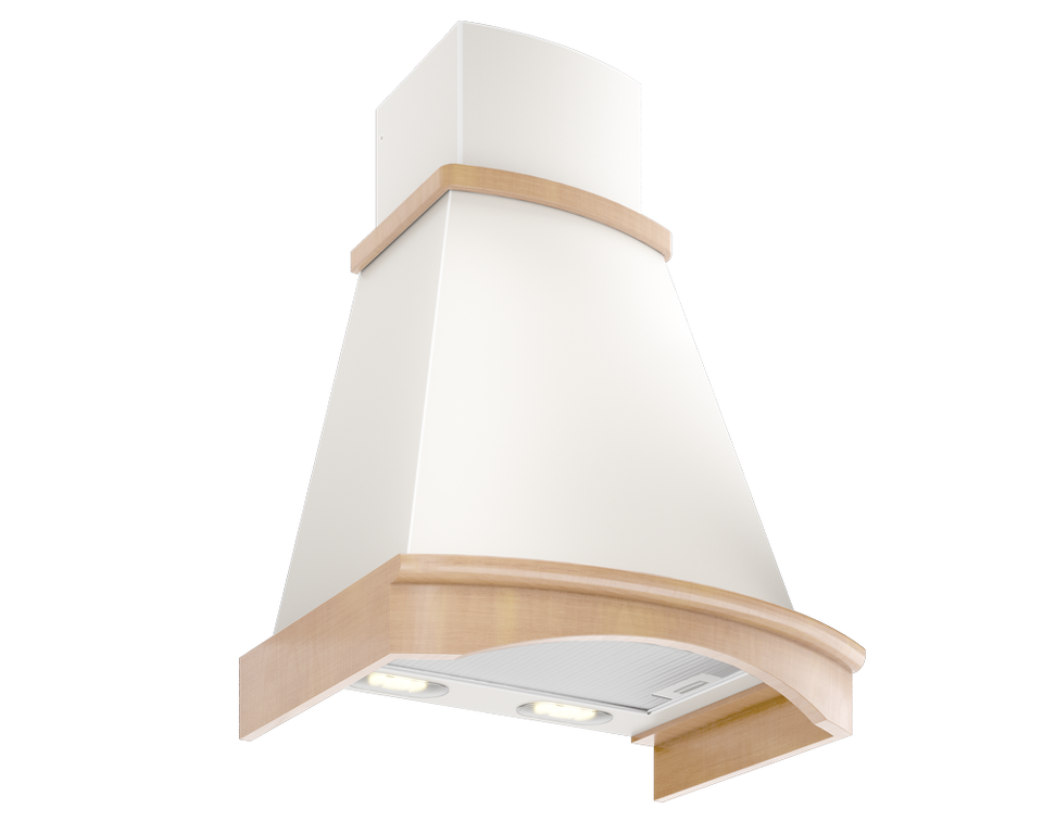 Фото Вытяжка с багетом Elikor Ротонда 50П-650-П3Л бежевый/дуб неокр.