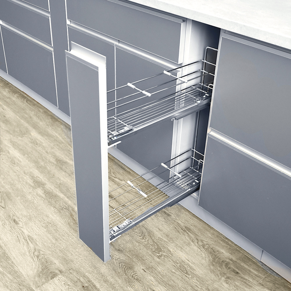 Фото Duslar Бутылочница DYNAMIC, выдвижной фасад 200 мм, хром