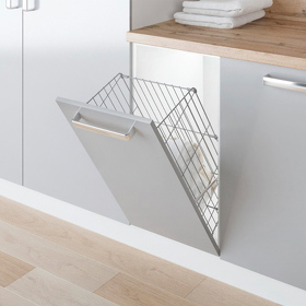 Картинка Nomet Корзина STELLA для хранения белья 35 л, откидной фасад 400 мм, белый