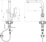 Превью картинка Смеситель для кухни Rivelato Albano Г-обр.с выдвижной лейкой D-35мм cromo #2