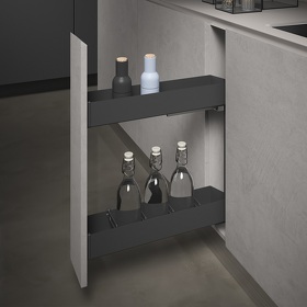 Картинка SIGE Бутылочница LEVEL PRO, выдвижной фасад 200 мм, антрацит