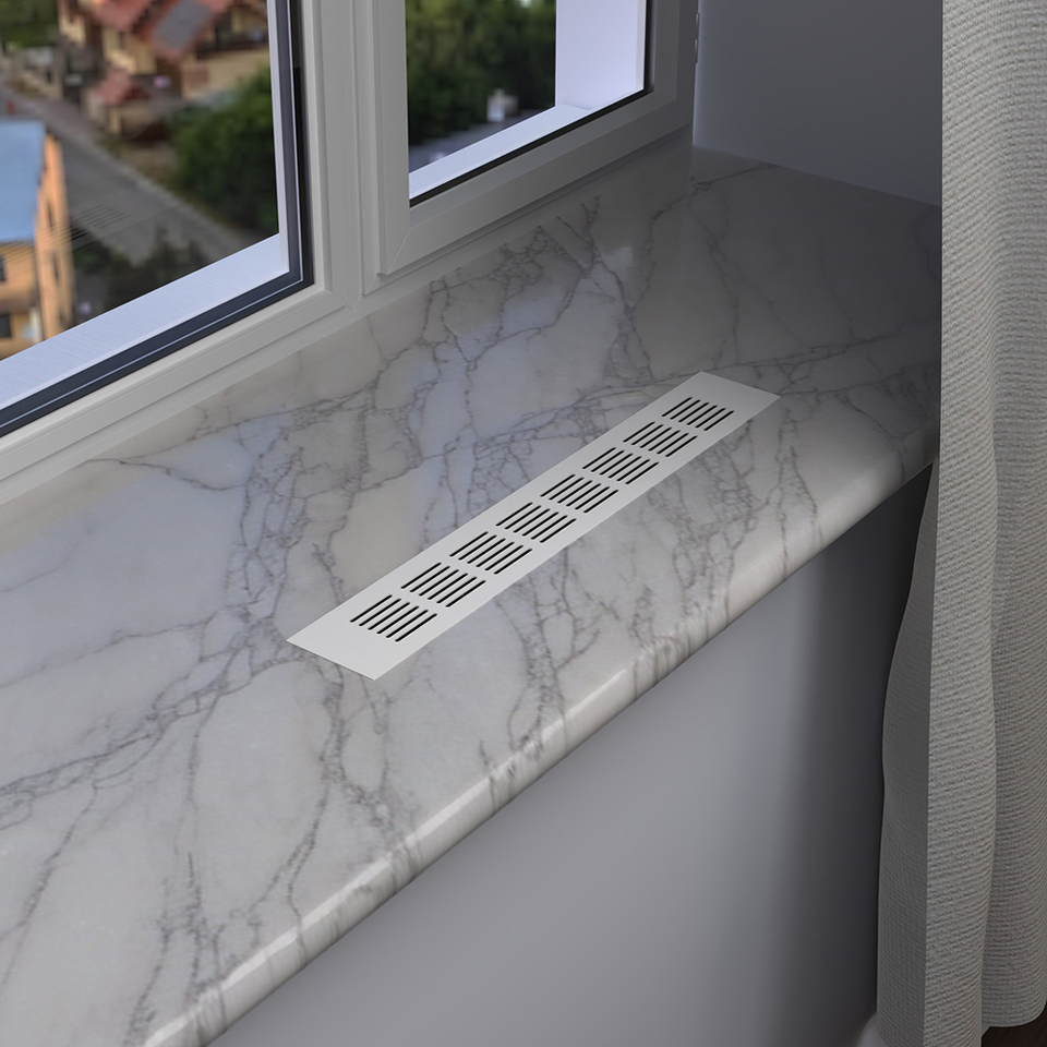 Фото Duslar Решетка вентиляционная 500х60 мм, белый