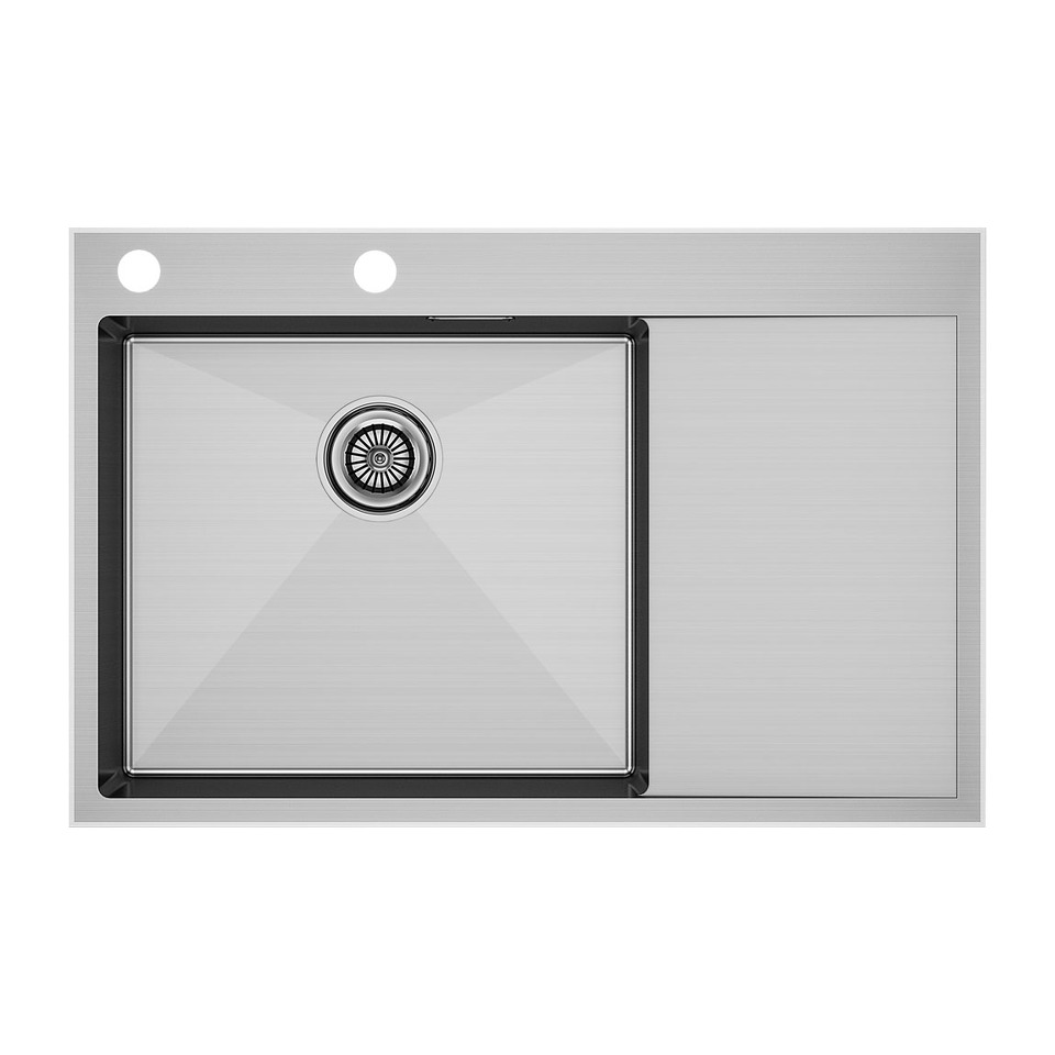 Фото Металлическая мойка Paulmark KRONER-EDGE 78F PM777851-BSL Брашированная сталь