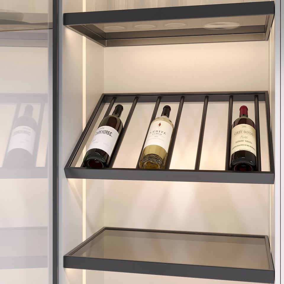 Фото Duslar Полка WINERY для бутылок с подсветкой, ширина 567 мм, глубина 370 мм, антрацит