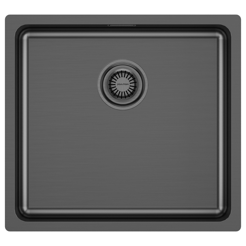 Фото Металлическая мойка Paulmark VISTA 48 UNI PM304844-GM Вороненая сталь GM