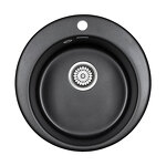 Превью картинка Кварцевая мойка Paulmark GELEGEN 50 PM404800-BL Черный гранит BL #1