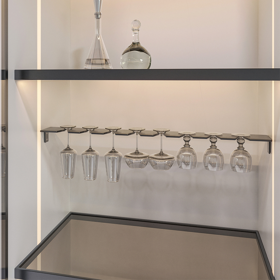 Фото Duslar Держатель FONDO для бокалов, длина 867 мм, антрацит