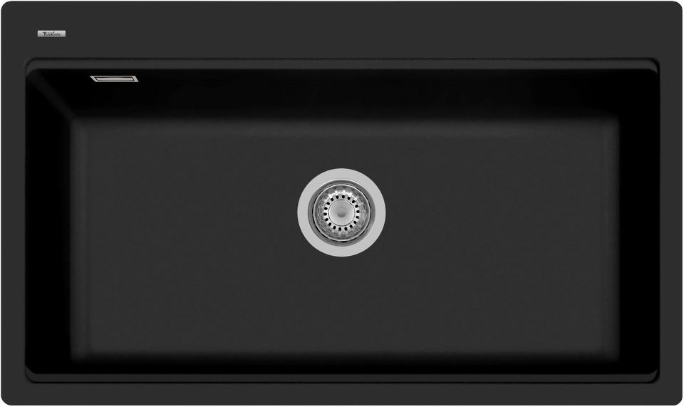 Фото Гранитная мойка Rivelato FONDE 8638 1-чаш 860*510 Nero profondo