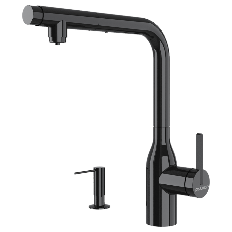 Фото Смеситель для кухни Paulmark VIPER Vi213105-GB+D004-GB Глянцевый чёрный Gb