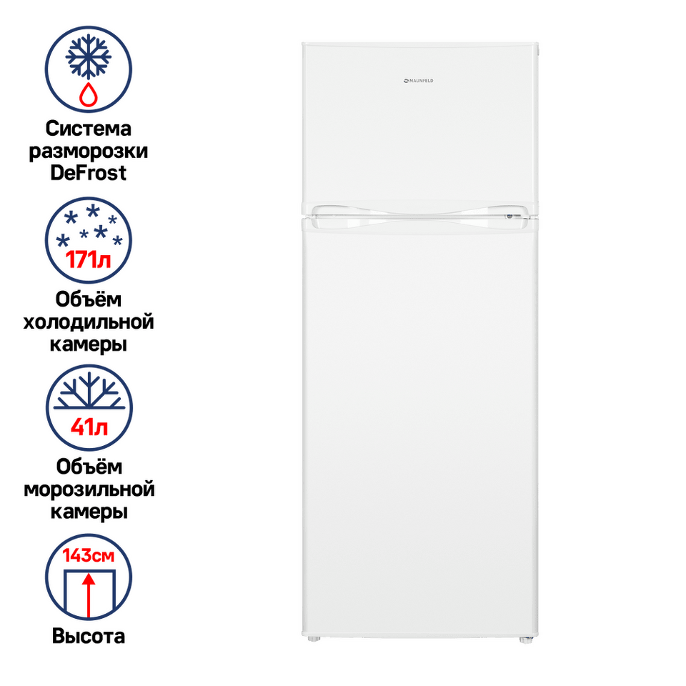Фото Холодильник с верхней морозилкой Maunfeld MFF143W