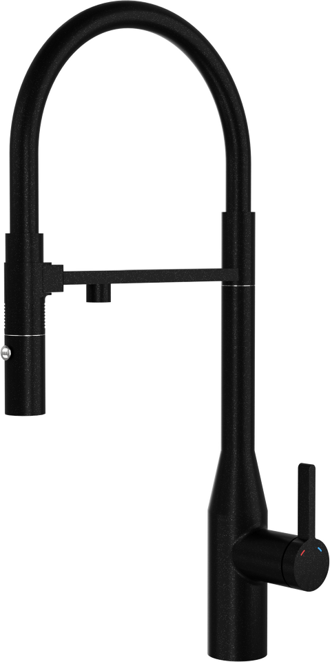Фото Смеситель для кухни Rivelato ALMARA U-обр. гибкий излив с краном питьевой воды D-35мм antracite